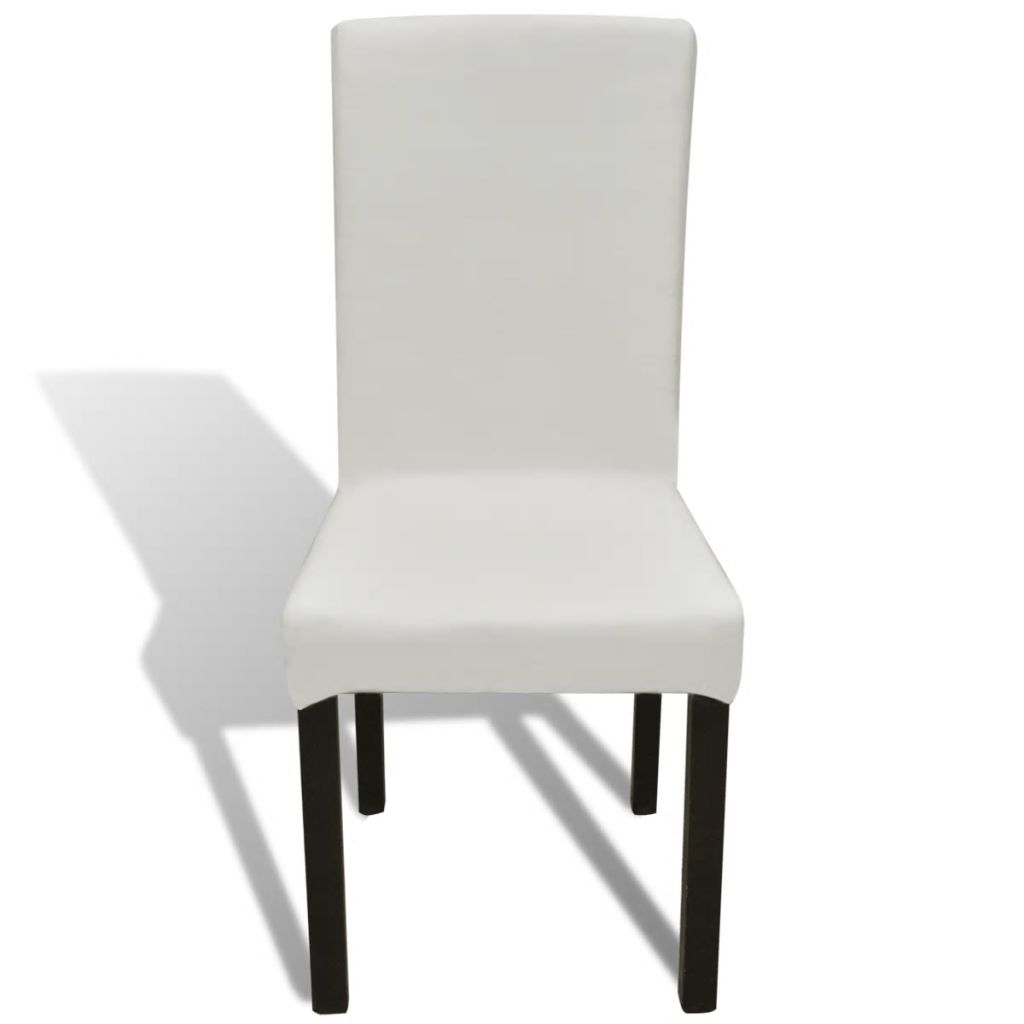 6 pcs Cream Straight Stretchable Chair Cover- Slipcovers - HomeShopIreland - Home Shop Ireland - Slipcovers - 6 pcs Cream Straight Stretchable Chair Cover
