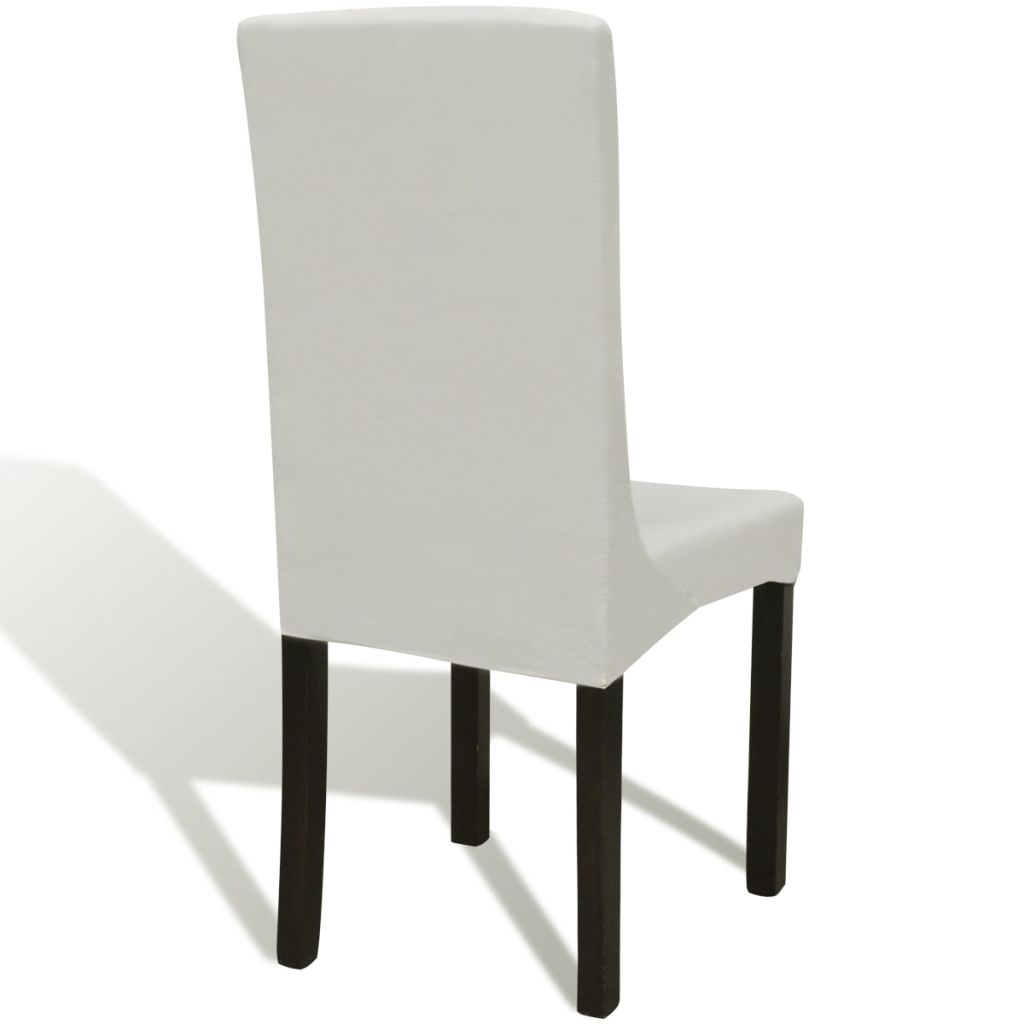 6 pcs Cream Straight Stretchable Chair Cover- Slipcovers - HomeShopIreland - Home Shop Ireland - Slipcovers - 6 pcs Cream Straight Stretchable Chair Cover