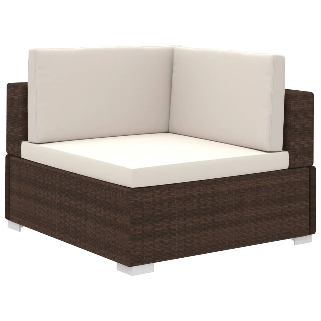 6 Piece Garden Lounge Set with Cushions Poly Rattan Brown- Outdoor Furniture Sets - HomeShopIreland - Home Shop Ireland - Outdoor Furniture Sets - 6 Piece Garden Lounge Set with Cushions Poly Rattan Brown
