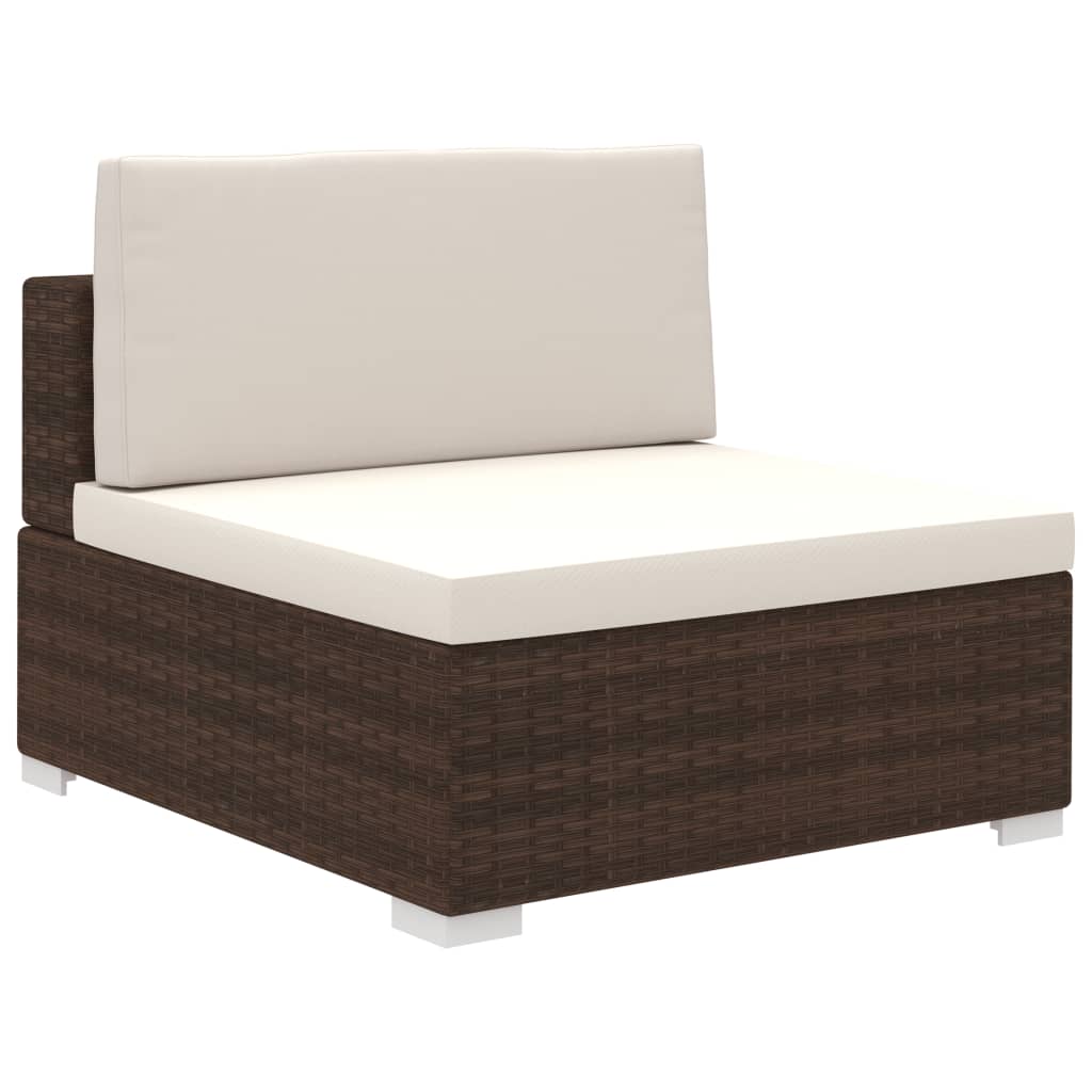 6 Piece Garden Lounge Set with Cushions Poly Rattan Brown- Outdoor Furniture Sets - HomeShopIreland - Home Shop Ireland - Outdoor Furniture Sets - 6 Piece Garden Lounge Set with Cushions Poly Rattan Brown