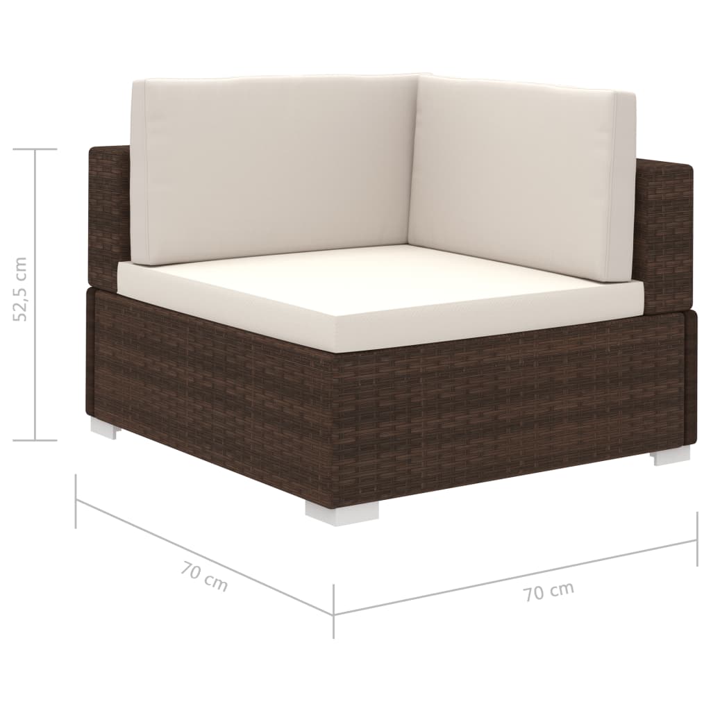 6 Piece Garden Lounge Set with Cushions Poly Rattan Brown- Outdoor Furniture Sets - HomeShopIreland - Home Shop Ireland - Outdoor Furniture Sets - 6 Piece Garden Lounge Set with Cushions Poly Rattan Brown
