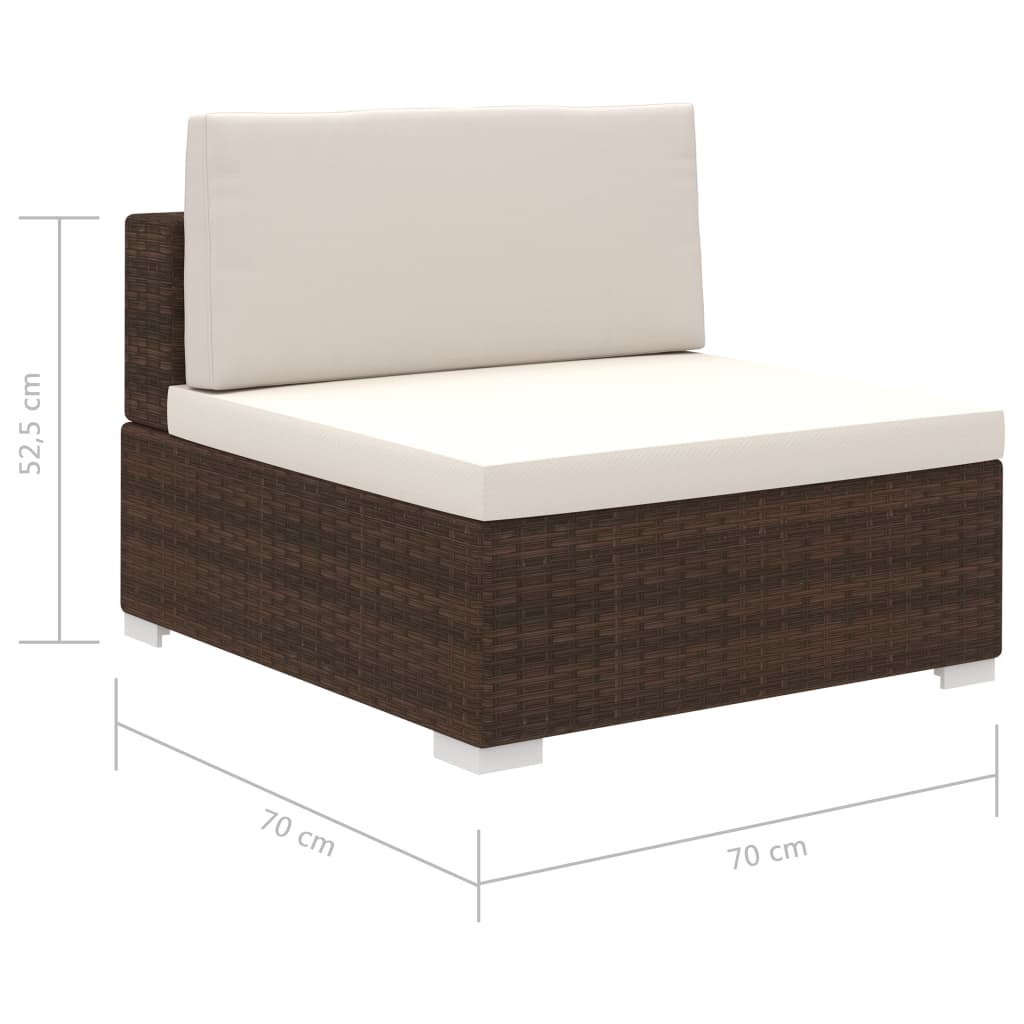 6 Piece Garden Lounge Set with Cushions Poly Rattan Brown- Outdoor Furniture Sets - HomeShopIreland - Home Shop Ireland - Outdoor Furniture Sets - 6 Piece Garden Lounge Set with Cushions Poly Rattan Brown