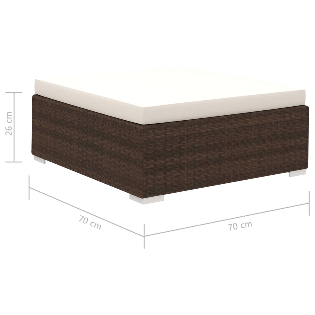 6 Piece Garden Lounge Set with Cushions Poly Rattan Brown- Outdoor Furniture Sets - HomeShopIreland - Home Shop Ireland - Outdoor Furniture Sets - 6 Piece Garden Lounge Set with Cushions Poly Rattan Brown