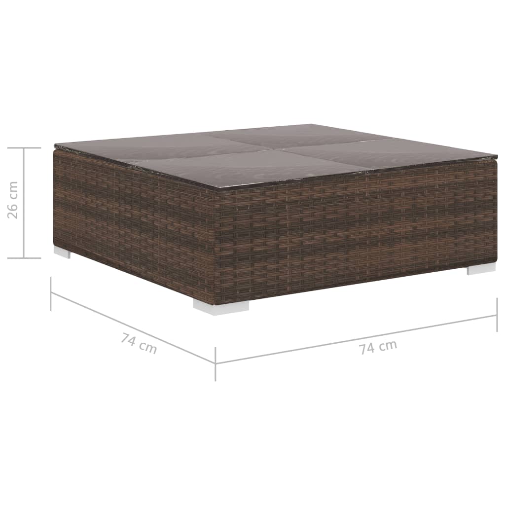 6 Piece Garden Lounge Set with Cushions Poly Rattan Brown- Outdoor Furniture Sets - HomeShopIreland - Home Shop Ireland - Outdoor Furniture Sets - 6 Piece Garden Lounge Set with Cushions Poly Rattan Brown