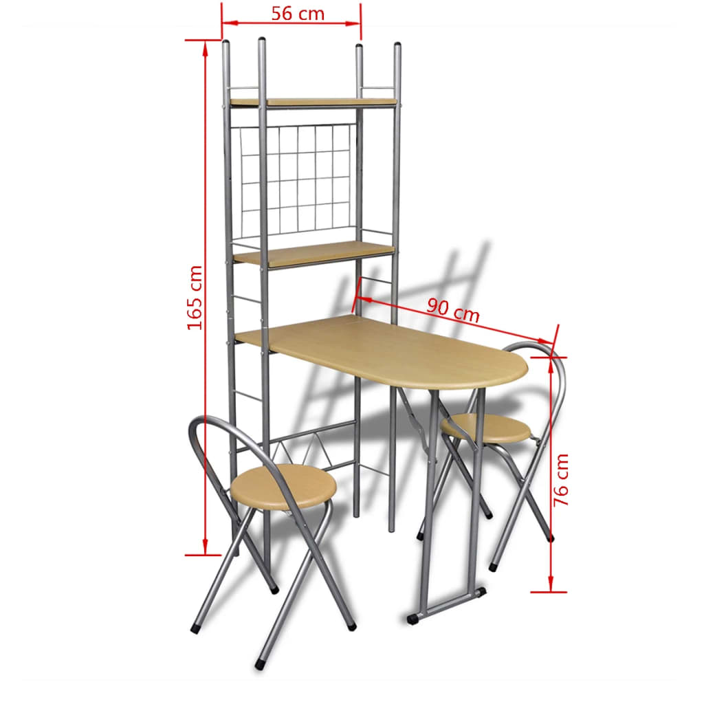 Foldable Breakfast Bar Set with 2 Chairs- Kitchen & Dining Furniture Sets - HomeShopIreland - Home Shop Ireland - Kitchen & Dining Furniture Sets - Foldable Breakfast Bar Set with 2 Chairs