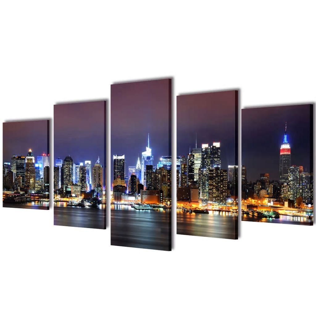 Canvas Wall Print Set Colourful New York Skyline 100 x 50 cm- Posters, Prints & Visual Artwork - HomeShopIreland - Home Shop Ireland - Posters, Prints & Visual Artwork - Canvas Wall Print Set Colourful New York Skyline 100 x 50 cm