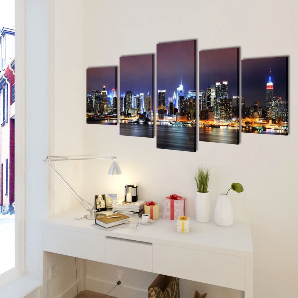 Canvas Wall Print Set Colourful New York Skyline 100 x 50 cm- Posters, Prints & Visual Artwork - HomeShopIreland - Home Shop Ireland - Posters, Prints & Visual Artwork - Canvas Wall Print Set Colourful New York Skyline 100 x 50 cm