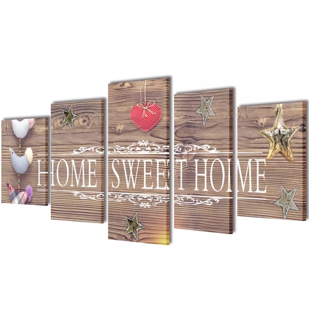 Canvas Wall Print Set Home Sweet Home Design 100 x 50 cm- Posters, Prints & Visual Artwork - HomeShopIreland - Home Shop Ireland - Posters, Prints & Visual Artwork - Canvas Wall Print Set Home Sweet Home Design 100 x 50 cm