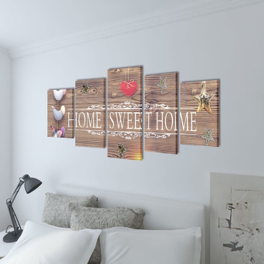 Canvas Wall Print Set Home Sweet Home Design 100 x 50 cm- Posters, Prints & Visual Artwork - HomeShopIreland - Home Shop Ireland - Posters, Prints & Visual Artwork - Canvas Wall Print Set Home Sweet Home Design 100 x 50 cm