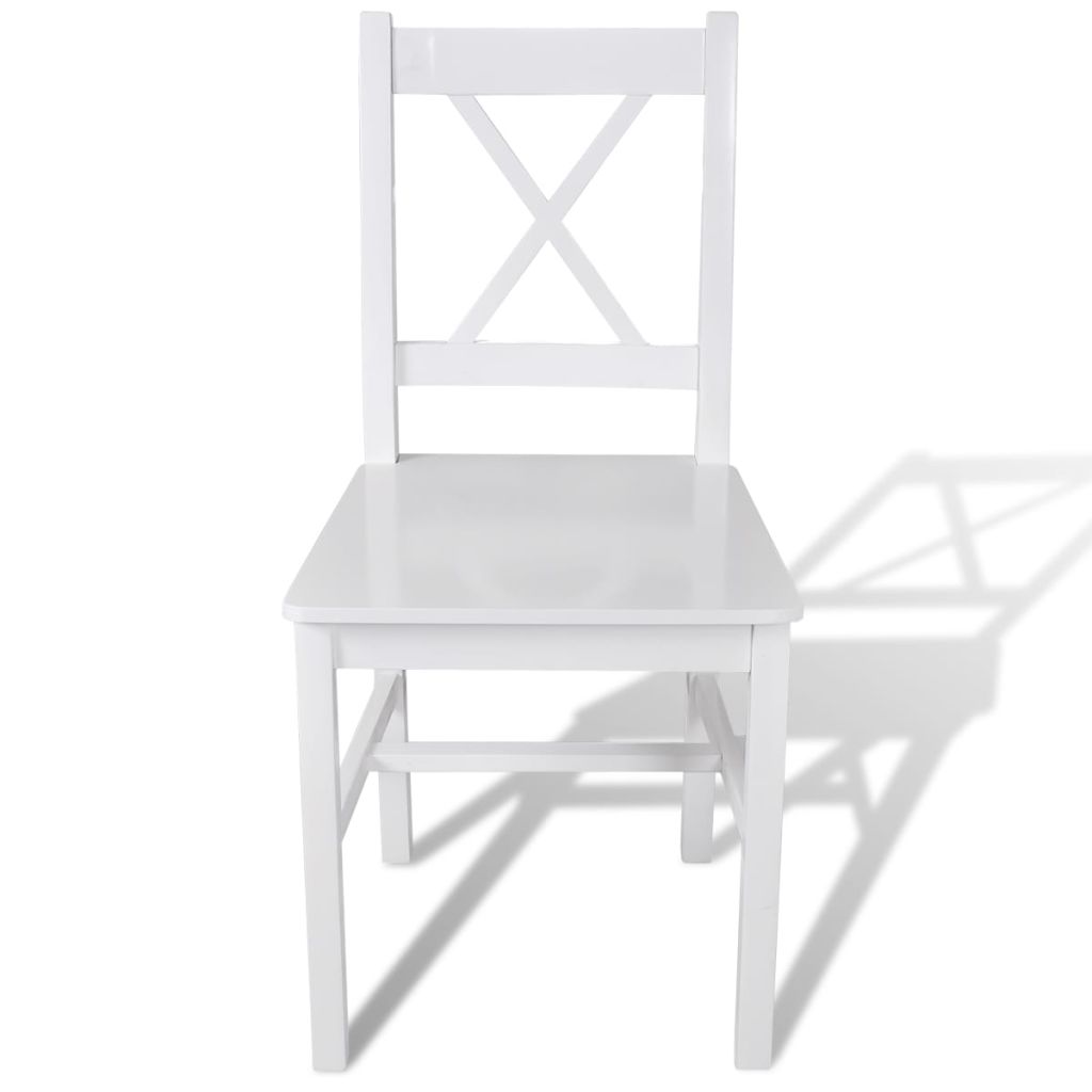 Dining Chairs 2 pcs White Pinewood- Kitchen & Dining Room Chairs - HomeShopIreland - Home Shop Ireland - Kitchen & Dining Room Chairs - Dining Chairs 2 pcs White Pinewood