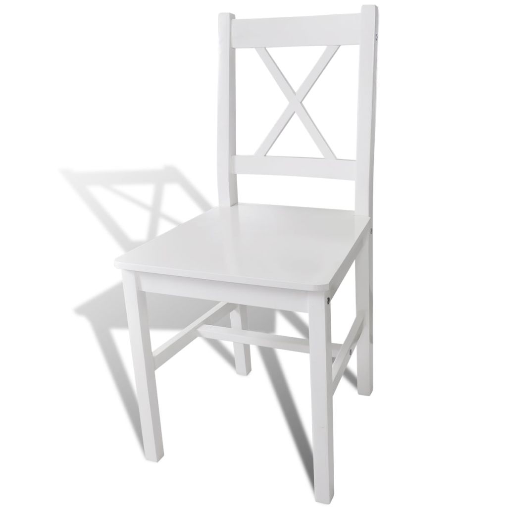 Dining Chairs 2 pcs White Pinewood- Kitchen & Dining Room Chairs - HomeShopIreland - Home Shop Ireland - Kitchen & Dining Room Chairs - Dining Chairs 2 pcs White Pinewood