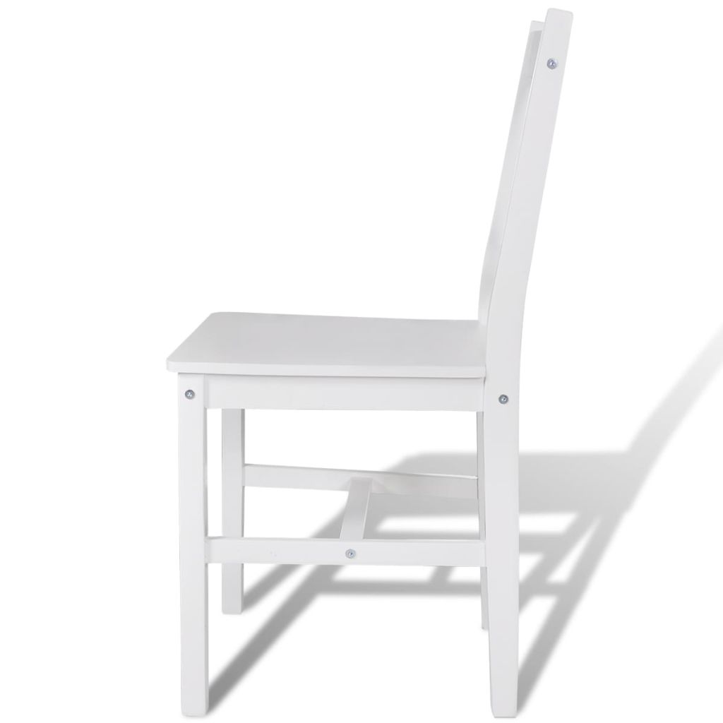 Dining Chairs 4 pcs White Pinewood- Kitchen & Dining Room Chairs - HomeShopIreland - Home Shop Ireland - Kitchen & Dining Room Chairs - Dining Chairs 4 pcs White Pinewood