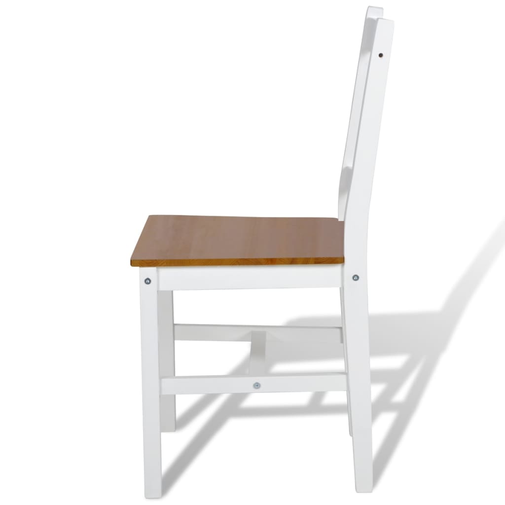 Dining Chairs 2 pcs White Pinewood- Kitchen & Dining Room Chairs - HomeShopIreland - Home Shop Ireland - Kitchen & Dining Room Chairs - Dining Chairs 2 pcs White Pinewood