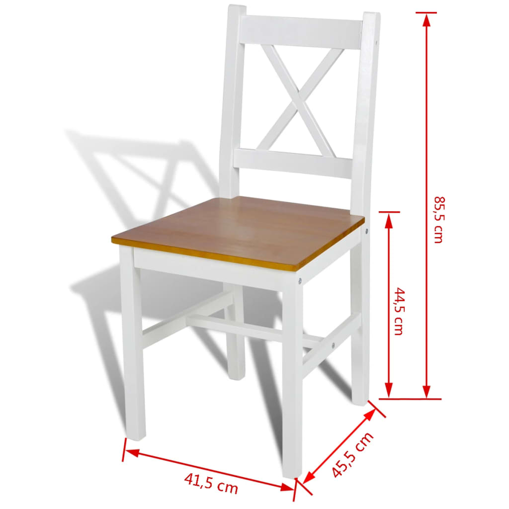 Dining Chairs 2 pcs White Pinewood- Kitchen & Dining Room Chairs - HomeShopIreland - Home Shop Ireland - Kitchen & Dining Room Chairs - Dining Chairs 2 pcs White Pinewood
