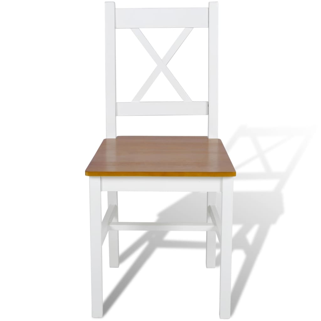 Dining Chairs 4 pcs White Pinewood- Kitchen & Dining Room Chairs - HomeShopIreland - Home Shop Ireland - Kitchen & Dining Room Chairs - Dining Chairs 4 pcs White Pinewood