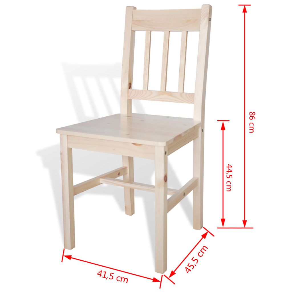 Dining Chairs 2 pcs Pinewood- Kitchen & Dining Room Chairs - HomeShopIreland - Home Shop Ireland - Kitchen & Dining Room Chairs - Dining Chairs 2 pcs Pinewood