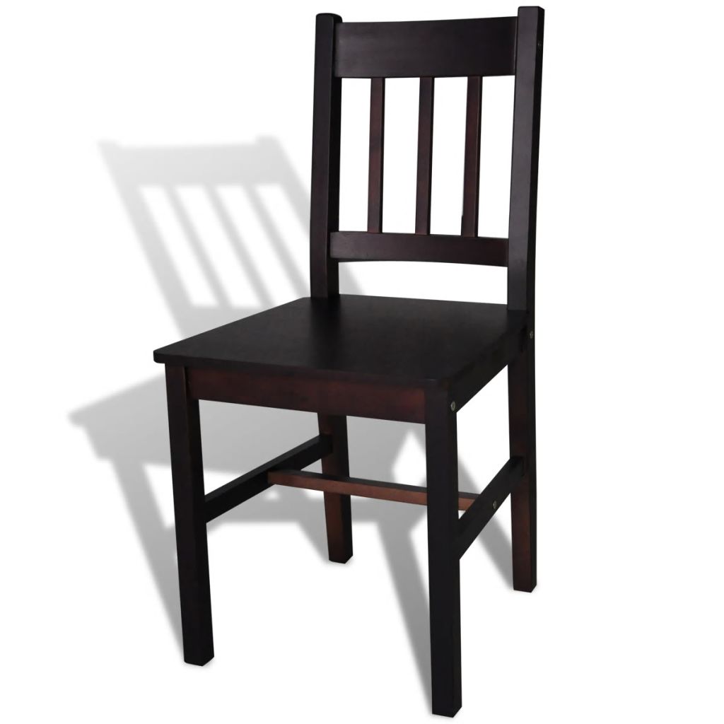 Dining Chairs 2 pcs Dark Brown Pinewood- Kitchen & Dining Room Chairs - HomeShopIreland - Home Shop Ireland - Kitchen & Dining Room Chairs - Dining Chairs 2 pcs Dark Brown Pinewood