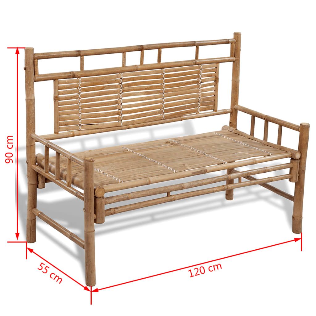 Garden Bench 120 cm Bamboo- Outdoor Benches - HomeShopIreland - Home Shop Ireland - Outdoor Benches - Garden Bench 120 cm Bamboo