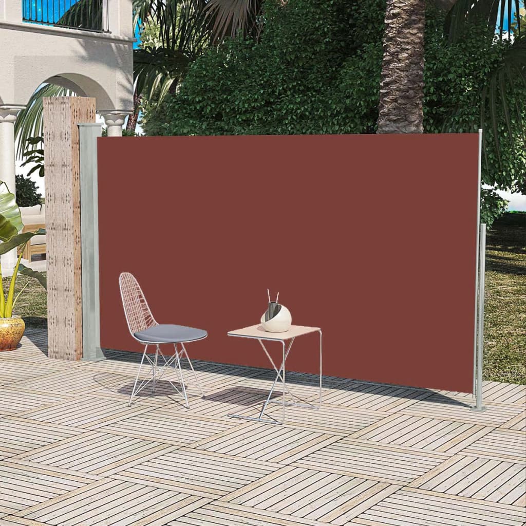 Patio Retractable Side Awning 160 x 300 cm Brown- Outdoor Umbrellas & Sunshades - HomeShopIreland - Home Shop Ireland - Outdoor Umbrellas & Sunshades - Patio Retractable Side Awning 160 x 300 cm Brown