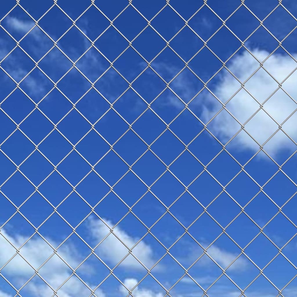Chain Link Fence with Posts Spike Galvanised Steel 25x1.5 m- Fence Panels - HomeShopIreland - Home Shop Ireland - Fence Panels - Chain Link Fence with Posts Spike Galvanised Steel 25x1.5 m
