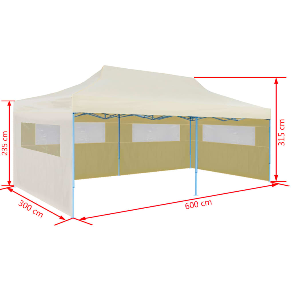 Cream Foldable Pop-up Party Tent 3 x 6 m- Canopies & Gazebos - HomeShopIreland - Home Shop Ireland - Canopies & Gazebos - Cream Foldable Pop-up Party Tent 3 x 6 m