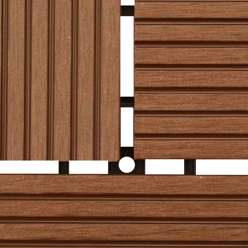 Brown 11 pcs 30 x 30 cm Decking Tiles WPC 1 sqm- Flooring & Carpet - HomeShopIreland - Home Shop Ireland - Flooring & Carpet - Brown 11 pcs 30 x 30 cm Decking Tiles WPC 1 sqm