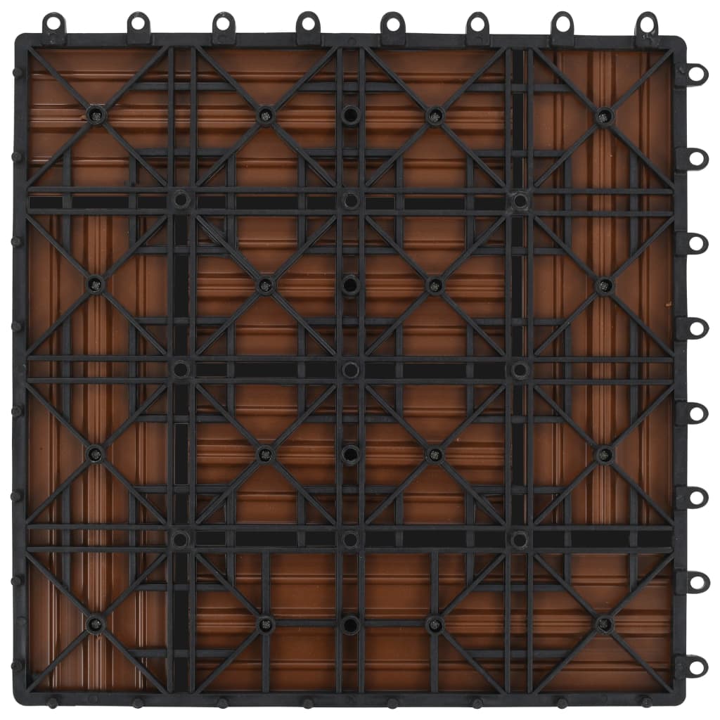 Brown 11 pcs 30 x 30 cm Decking Tiles WPC 1 sqm- Flooring & Carpet - HomeShopIreland - Home Shop Ireland - Flooring & Carpet - Brown 11 pcs 30 x 30 cm Decking Tiles WPC 1 sqm