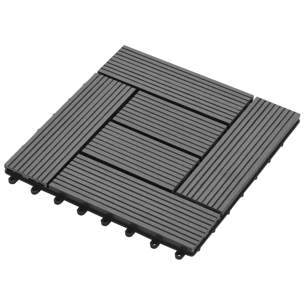 Grey 11 pcs 30 x 30 cm Decking Tiles WPC 1 sqm- Flooring & Carpet - HomeShopIreland - Home Shop Ireland - Flooring & Carpet - Grey 11 pcs 30 x 30 cm Decking Tiles WPC 1 sqm