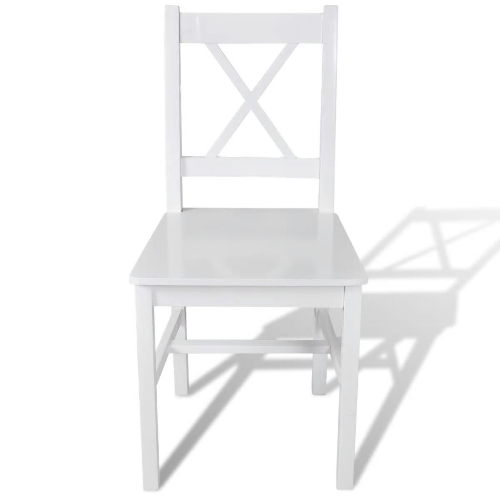 Dining Chairs 6 pcs White Pinewood- Kitchen & Dining Room Chairs - HomeShopIreland - Home Shop Ireland - Kitchen & Dining Room Chairs - Dining Chairs 6 pcs White Pinewood