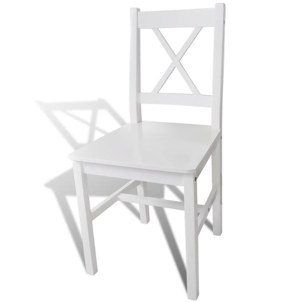Dining Chairs 6 pcs White Pinewood- Kitchen & Dining Room Chairs - HomeShopIreland - Home Shop Ireland - Kitchen & Dining Room Chairs - Dining Chairs 6 pcs White Pinewood