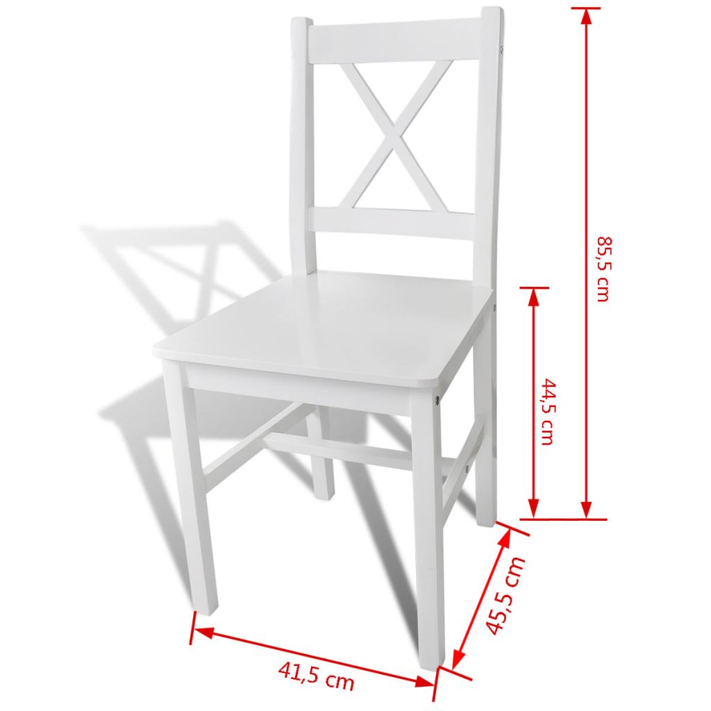 Dining Chairs 6 pcs White Pinewood- Kitchen & Dining Room Chairs - HomeShopIreland - Home Shop Ireland - Kitchen & Dining Room Chairs - Dining Chairs 6 pcs White Pinewood