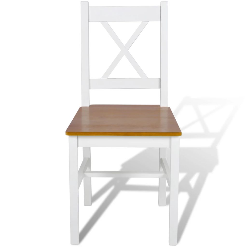 Dining Chairs 6 pcs White Pinewood- Kitchen & Dining Room Chairs - HomeShopIreland - Home Shop Ireland - Kitchen & Dining Room Chairs - Dining Chairs 6 pcs White Pinewood