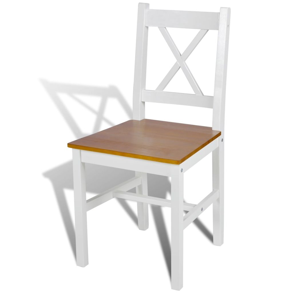 Dining Chairs 6 pcs White Pinewood- Kitchen & Dining Room Chairs - HomeShopIreland - Home Shop Ireland - Kitchen & Dining Room Chairs - Dining Chairs 6 pcs White Pinewood