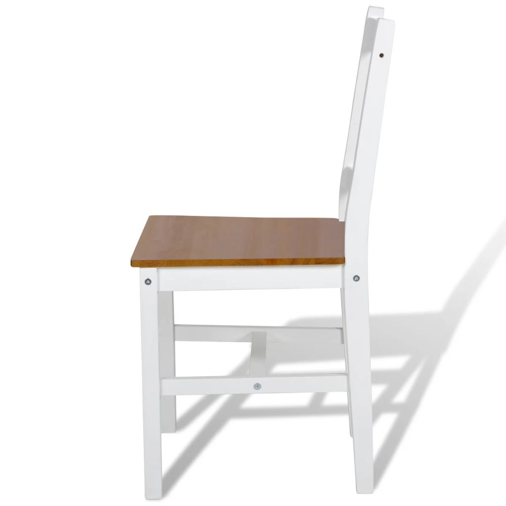 Dining Chairs 6 pcs White Pinewood- Kitchen & Dining Room Chairs - HomeShopIreland - Home Shop Ireland - Kitchen & Dining Room Chairs - Dining Chairs 6 pcs White Pinewood