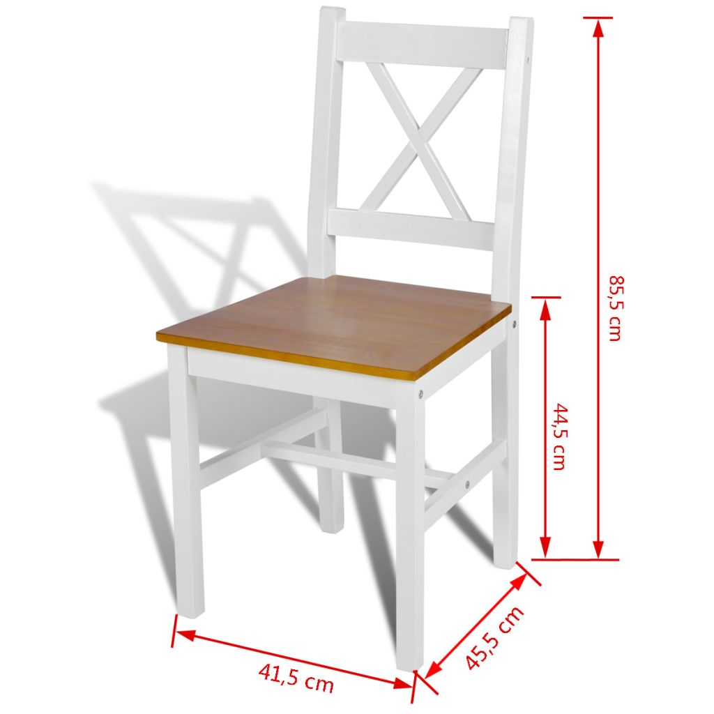 Dining Chairs 6 pcs White Pinewood- Kitchen & Dining Room Chairs - HomeShopIreland - Home Shop Ireland - Kitchen & Dining Room Chairs - Dining Chairs 6 pcs White Pinewood