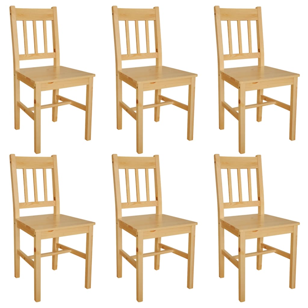 Dining Chairs 6 pcs Pinewood- Kitchen & Dining Room Chairs - HomeShopIreland - Home Shop Ireland - Kitchen & Dining Room Chairs - Dining Chairs 6 pcs Pinewood