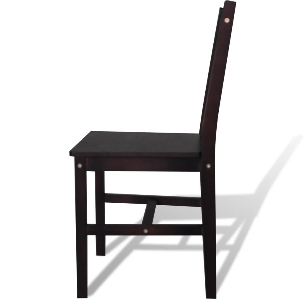 Dining Chairs 6 pcs Dark Brown Pinewood- Kitchen & Dining Room Chairs - HomeShopIreland - Home Shop Ireland - Kitchen & Dining Room Chairs - Dining Chairs 6 pcs Dark Brown Pinewood