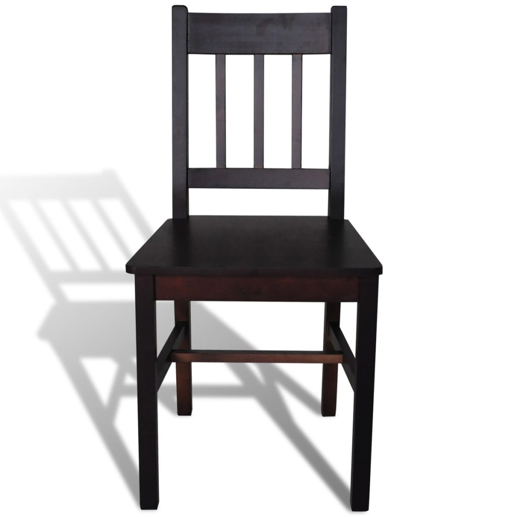 Dining Chairs 6 pcs Dark Brown Pinewood- Kitchen & Dining Room Chairs - HomeShopIreland - Home Shop Ireland - Kitchen & Dining Room Chairs - Dining Chairs 6 pcs Dark Brown Pinewood