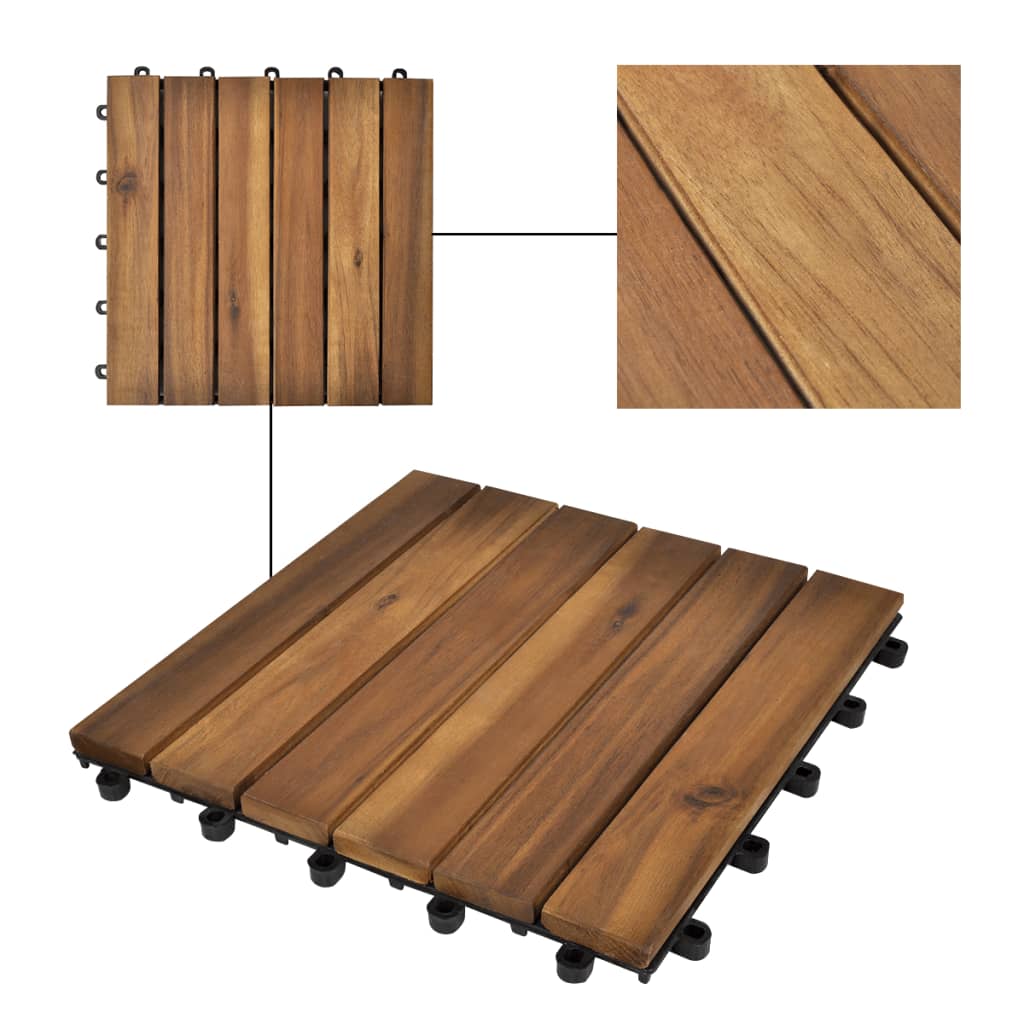 10 Hardwood Decking Tiles 