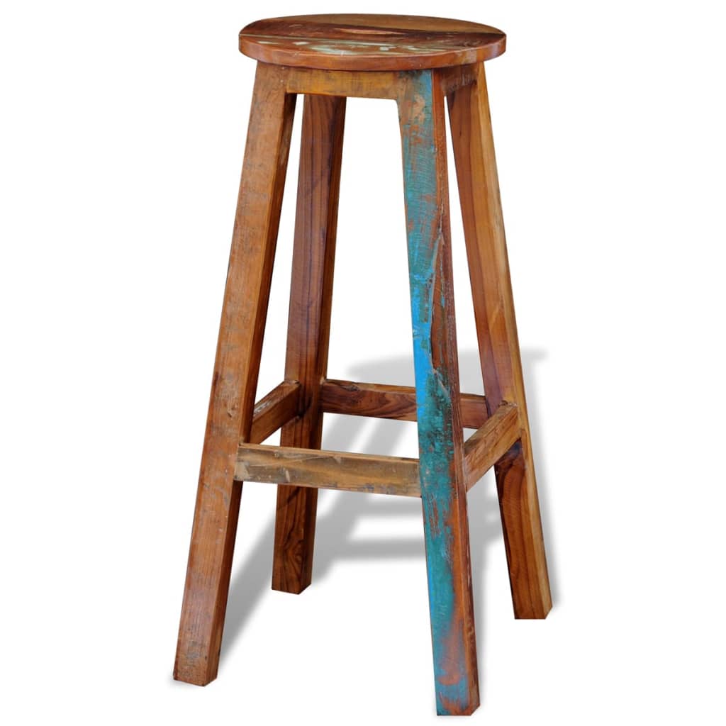 Bar Stool Solid Reclaimed Wood- Table & Bar Stools - HomeShopIreland - Home Shop Ireland - Table & Bar Stools - Bar Stool Solid Reclaimed Wood