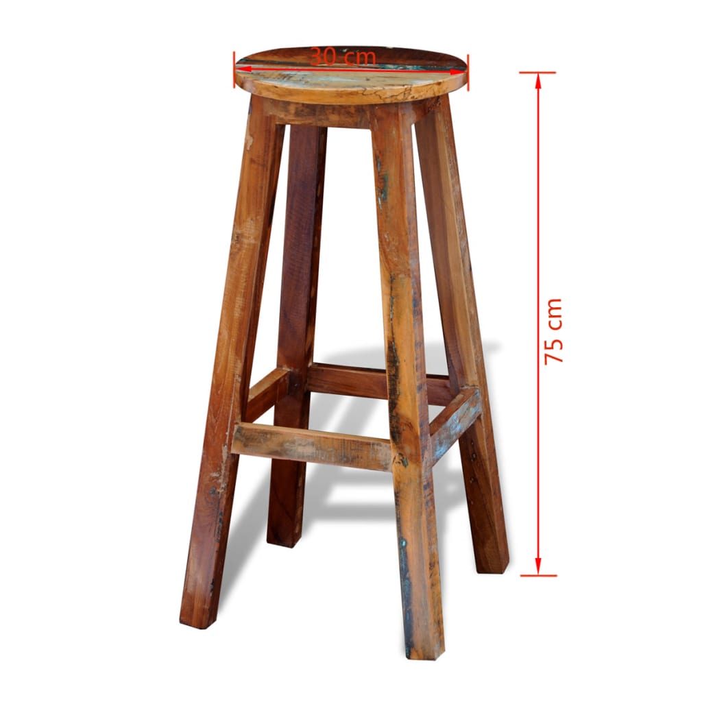 Bar Stool Solid Reclaimed Wood- Table & Bar Stools - HomeShopIreland - Home Shop Ireland - Table & Bar Stools - Bar Stool Solid Reclaimed Wood