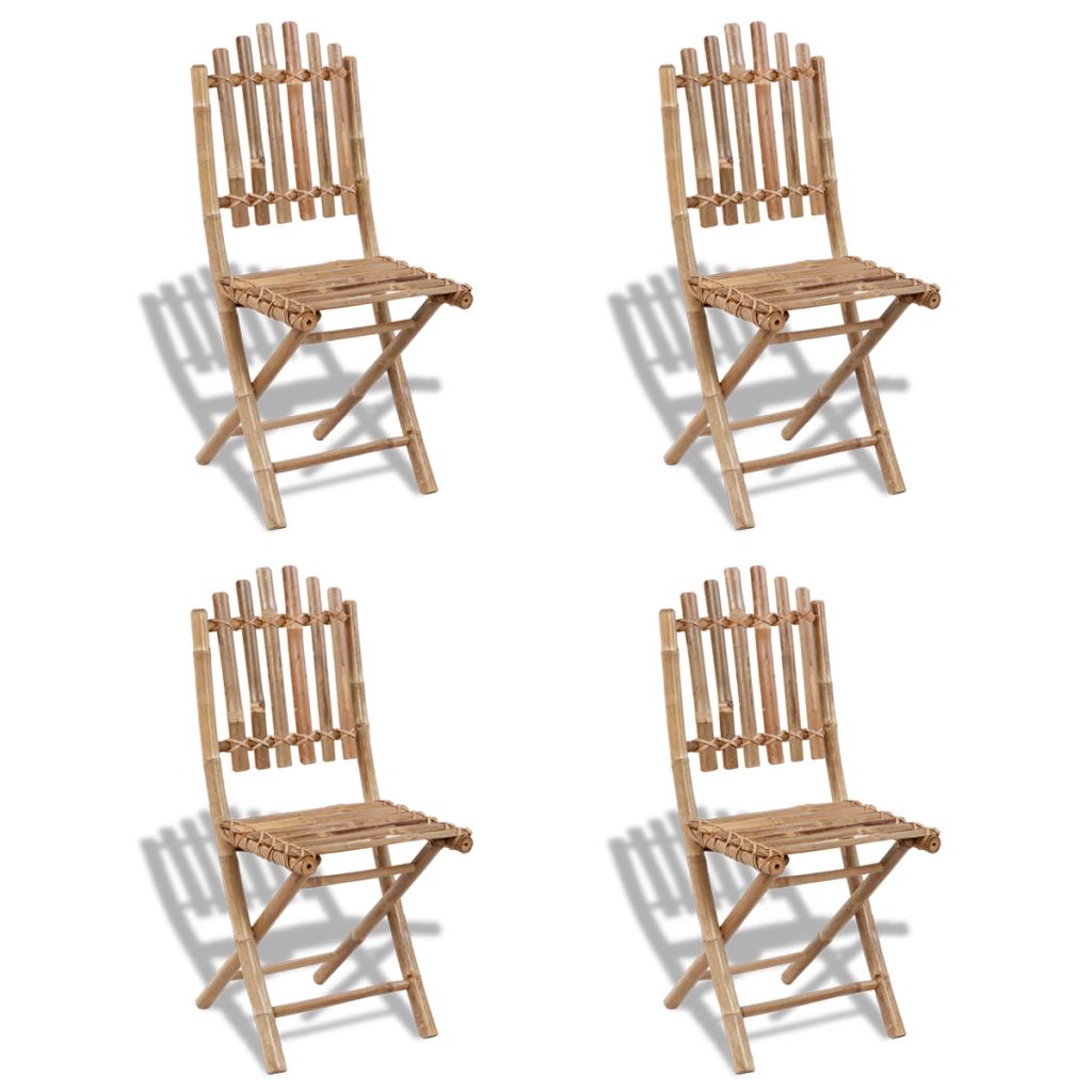 Foldable Outdoor Chairs Bamboo 4 pcs- Outdoor Chairs - HomeShopIreland - Home Shop Ireland - Outdoor Chairs - Foldable Outdoor Chairs Bamboo 4 pcs