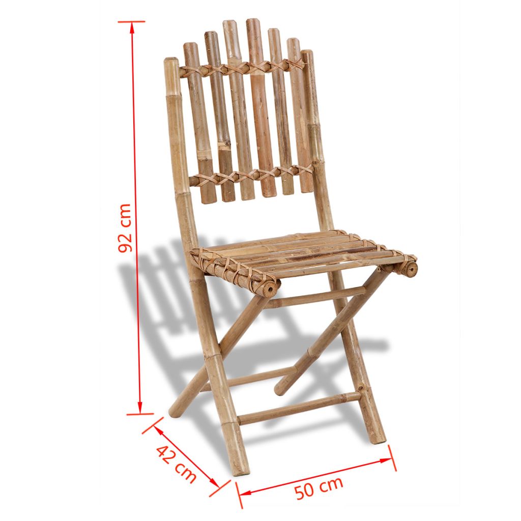 Foldable Outdoor Chairs Bamboo 4 pcs- Outdoor Chairs - HomeShopIreland - Home Shop Ireland - Outdoor Chairs - Foldable Outdoor Chairs Bamboo 4 pcs