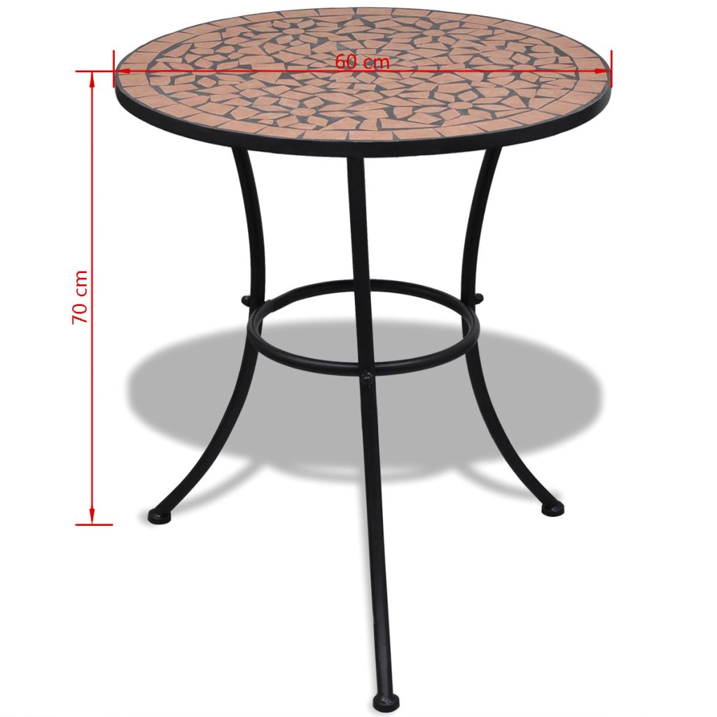 3 Piece Bistro Set Ceramic Tile Terracotta- Outdoor Furniture Sets - HomeShopIreland - Home Shop Ireland - Outdoor Furniture Sets - 3 Piece Bistro Set Ceramic Tile Terracotta
