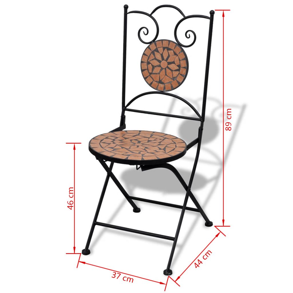 3 Piece Bistro Set Ceramic Tile Terracotta- Outdoor Furniture Sets - HomeShopIreland - Home Shop Ireland - Outdoor Furniture Sets - 3 Piece Bistro Set Ceramic Tile Terracotta