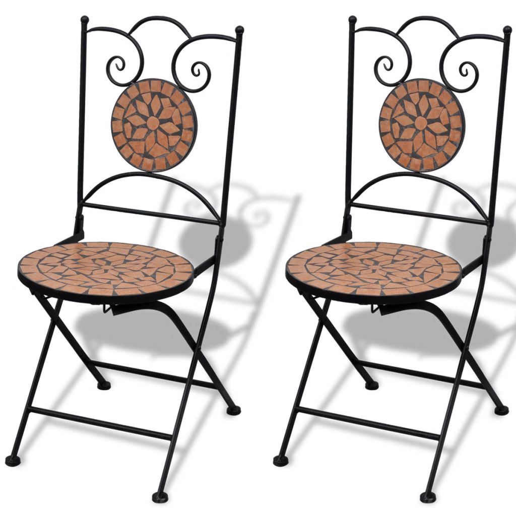 3 Piece Bistro Set Ceramic Tile Terracotta- Outdoor Furniture Sets - HomeShopIreland - Home Shop Ireland - Outdoor Furniture Sets - 3 Piece Bistro Set Ceramic Tile Terracotta