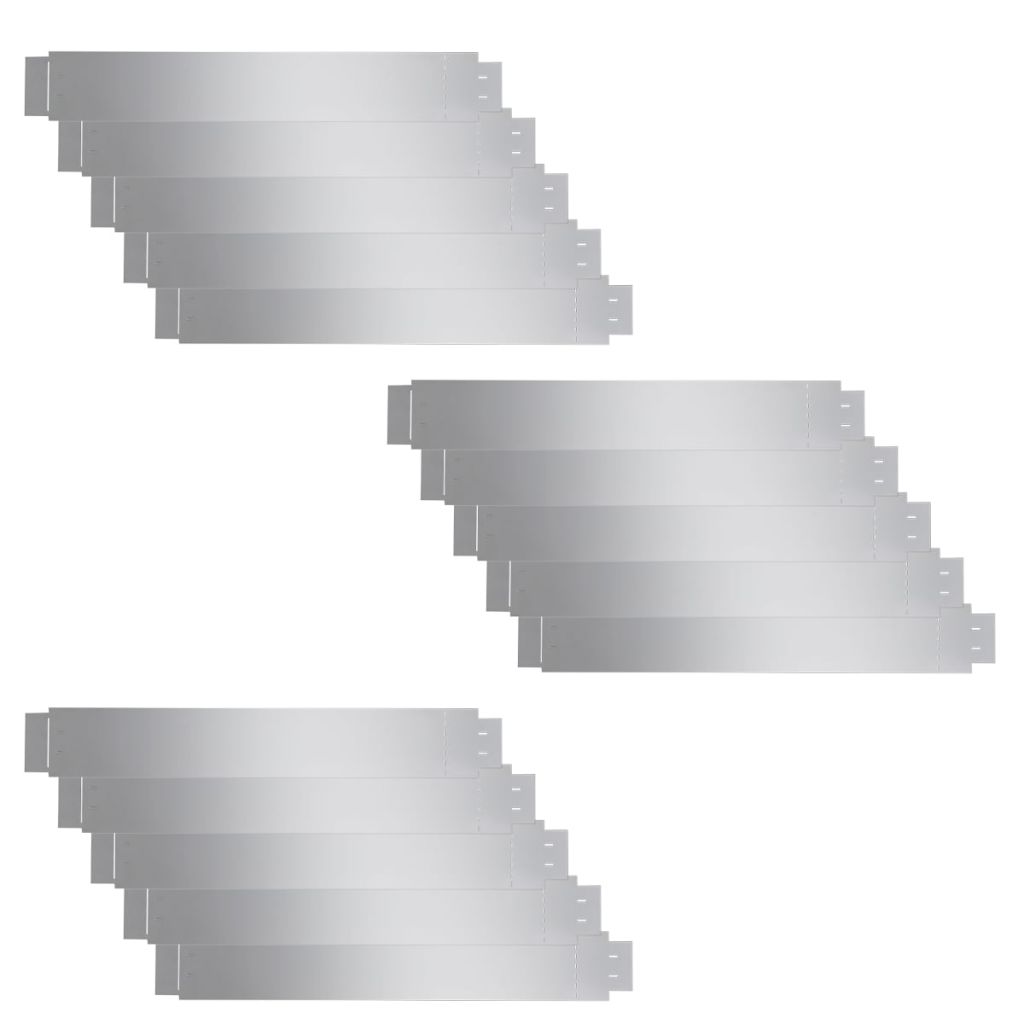 Set of 15 Flexible Lawn Fence Galvanised Steel 100 x 15 cm- Garden Borders & Edging - HomeShopIreland - Home Shop Ireland - Garden Borders & Edging - Set of 15 Flexible Lawn Fence Galvanised Steel 100 x 15 cm