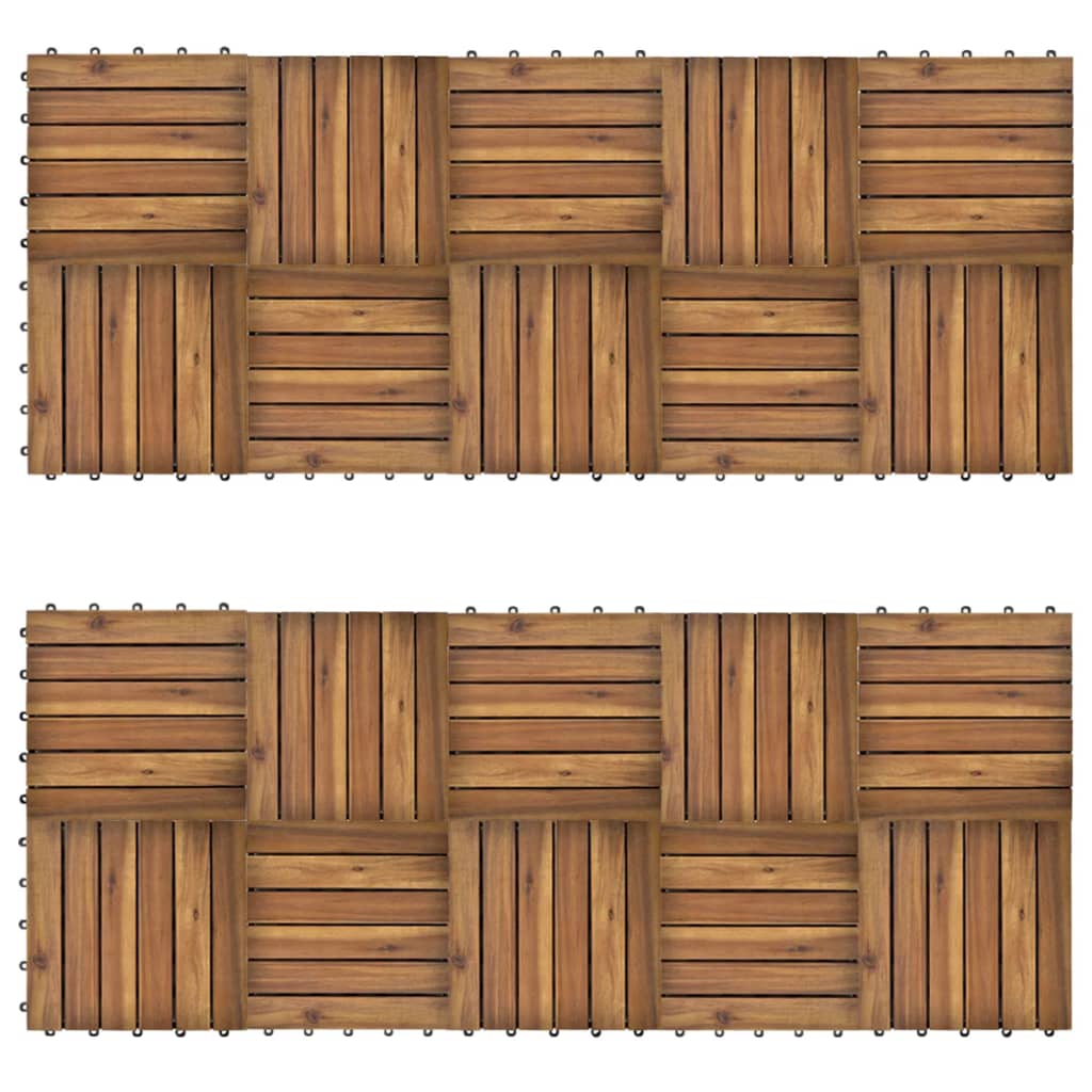 Decking Tiles Vertical Pattern 30 x 30 cm Acacia Set of 20- Flooring & Carpet - HomeShopIreland - Home Shop Ireland - Flooring & Carpet - Decking Tiles Vertical Pattern 30 x 30 cm Acacia Set of 20