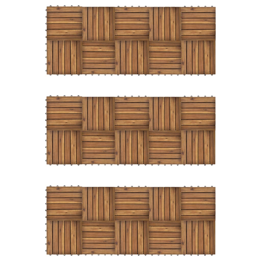 Decking Tiles Vertical Pattern 30 x 30 cm Acacia Set of 30- Flooring & Carpet - HomeShopIreland - Home Shop Ireland - Flooring & Carpet - Decking Tiles Vertical Pattern 30 x 30 cm Acacia Set of 30