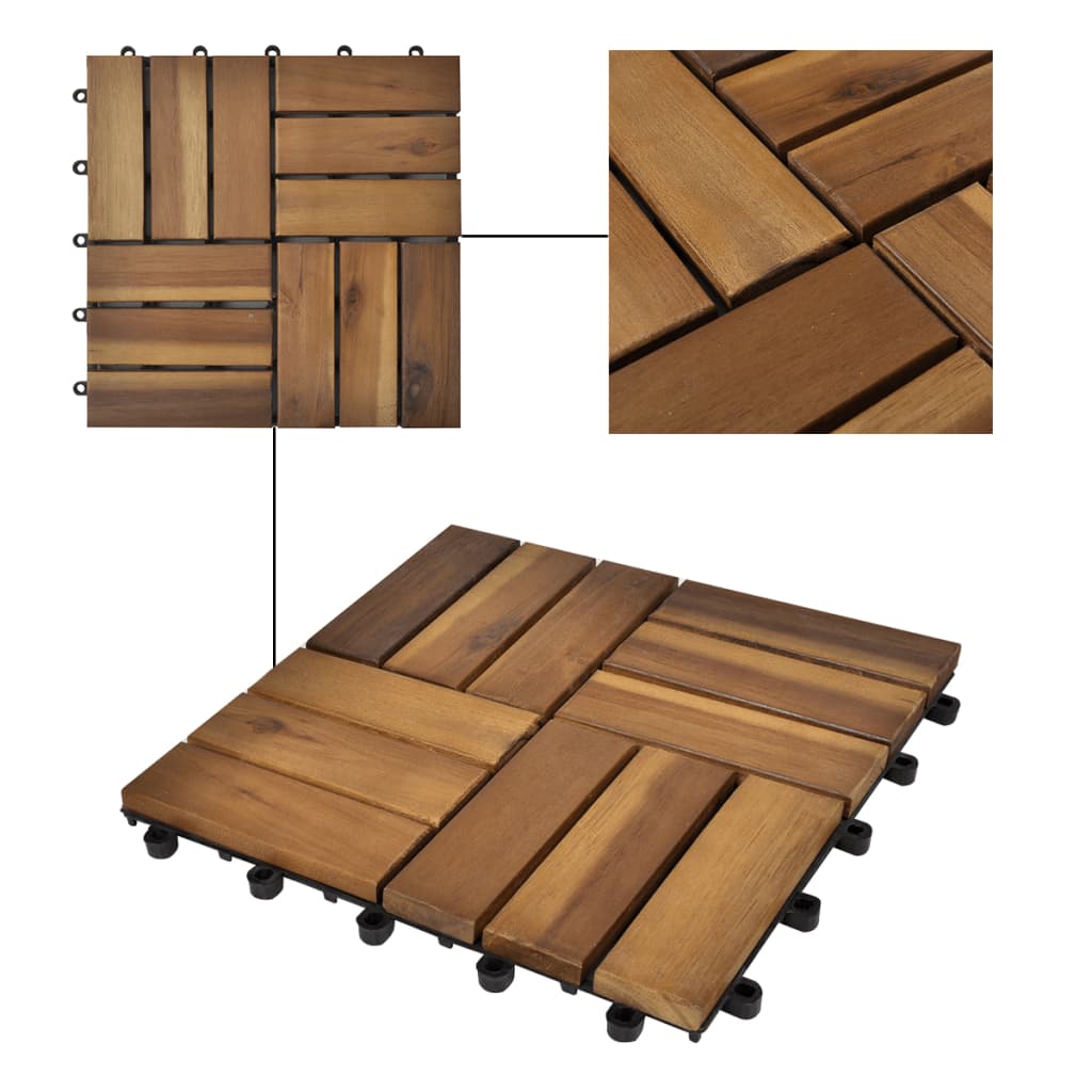 Decking Tiles 30 x 30 cm Acacia Set of 20- Flooring & Carpet - HomeShopIreland - Home Shop Ireland - Flooring & Carpet - Decking Tiles 30 x 30 cm Acacia Set of 20